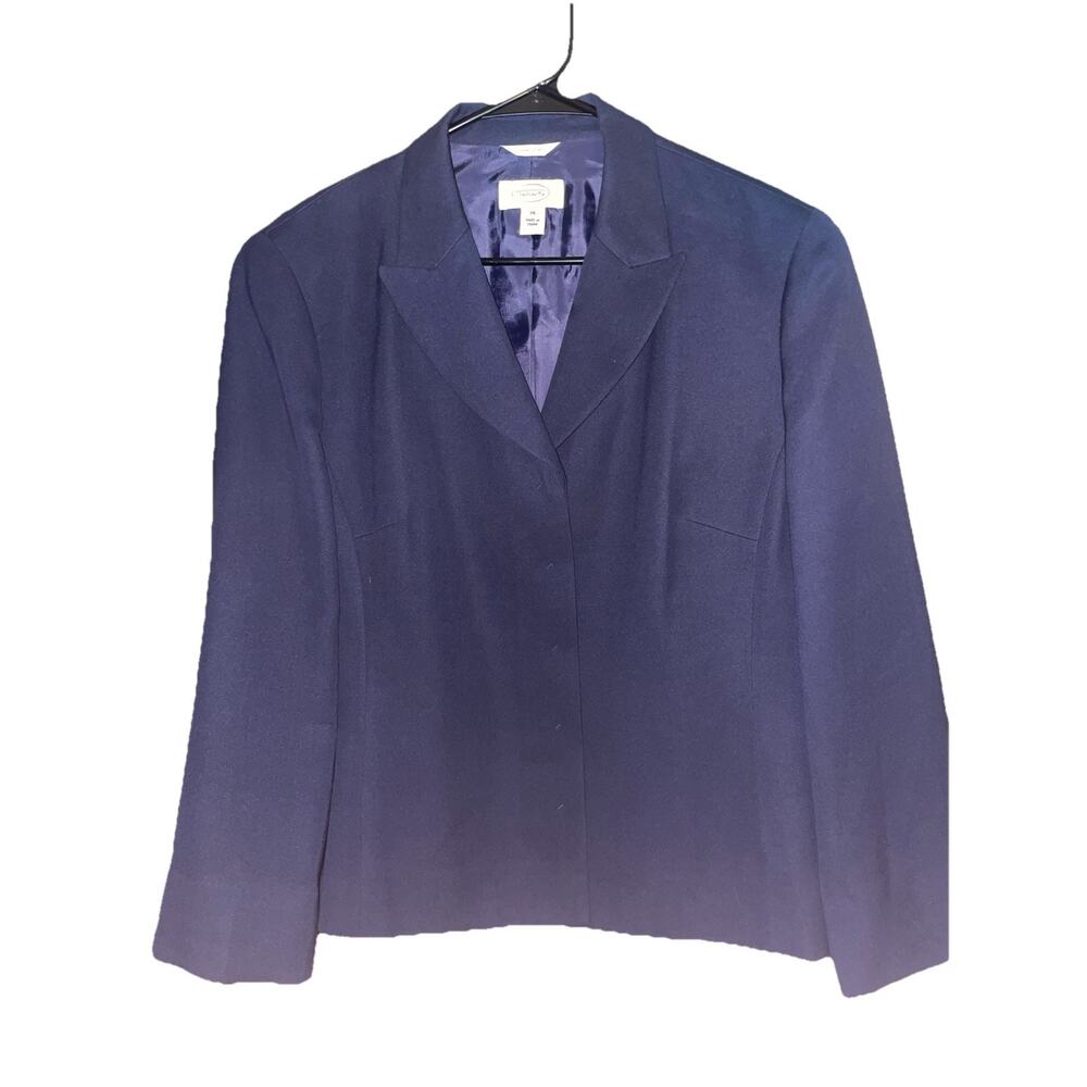 Vintage Talbots Pure Silk Women’s Blazer Suit Jacket Sz 14 Navy Blue